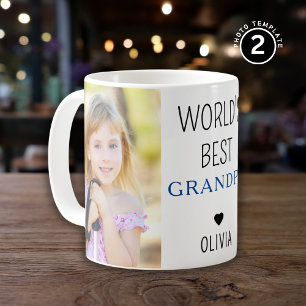 World's Best Grandpa Grandchild Name 2 Photo   Coffee Mug