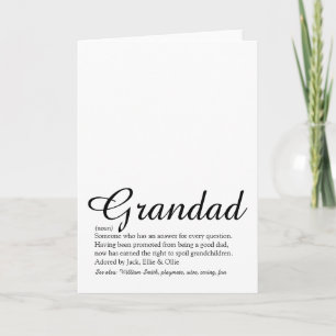 Worlds Best Grandpa, Grandfather Definition Script Card