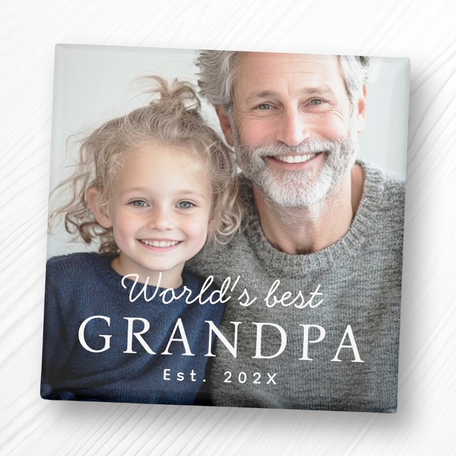 World's best grandpa grandfather est year photo magnet (World's best grandpa grandfather est year photo magnet)