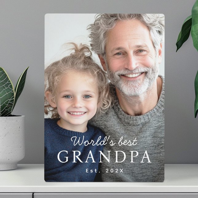 World's best grandpa grandfather est year plaque (World's best grandpa grandfather est year plaque)
