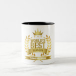 World's Best Grandpa Grandfather Grandad Papa Two-Tone Coffee Mug<br><div class="desc">Personalise for the world's best grandpa,  grandad,  grandfather,  papa or pops  to create a unique gift. A perfect way to show him how amazing he is every day. Designed by Thisisnotme©</div>