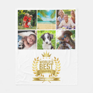 World's Best Grandpa Grandfather Grandad Photo Fleece Blanket