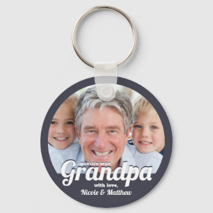 World's Best Grandpa Modern Photo Keepsake Key Ring