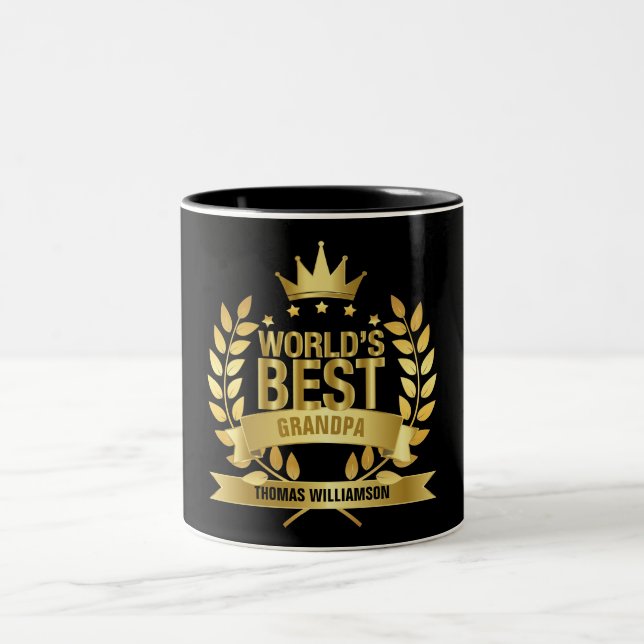 World's Best Grandpa Papa Grandfather Grandad Two-Tone Coffee Mug (Center)