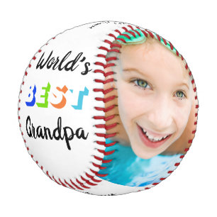 World's Best Grandpa Personalised Photos Colours Baseball