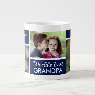 World's Best Grandpa Photo Collage Large Coffee Mug