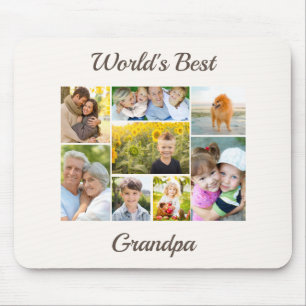 World's Best Grandpa Photo Collage   Mouse Pad