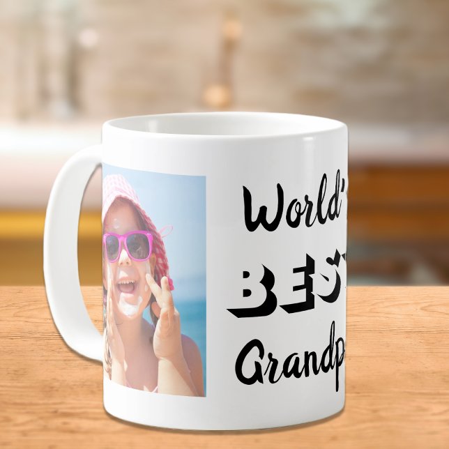 World's Best Grandpa Two Photos Personalised Coffee Mug (Creator Uploaded)