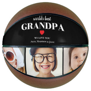 World's Best Grandpa We Love You Photo Collage Basketball