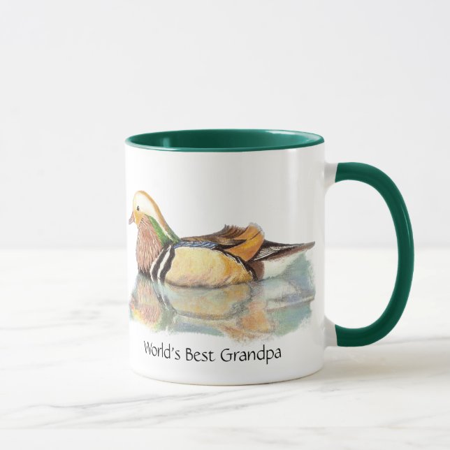 World's Best Grandpa  Wood duck, Nature, Bird Mug (Right)