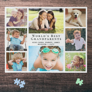World's Best Grandparents 8 Photo Collage Jigsaw Puzzle