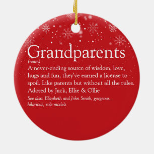 World's Best Grandparents Definition Photo Ceramic Ornament