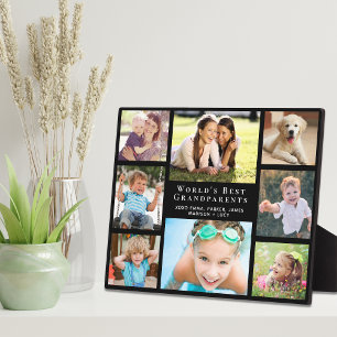 World's Best Grandparents Photo Collage Black Plaque