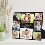 World's Best Grandparents Photo Collage Plaque<br><div class="desc">Give the world's best grandparents an elegant custom multi-photo collage plaque that they will treasure and enjoy for years. You add eight photos of grandchildren, children, other family members, pets, etc., personalise the expression "World's Best Grandparents, " and add their grandchildren's names, all in modern white typography against a black...</div>