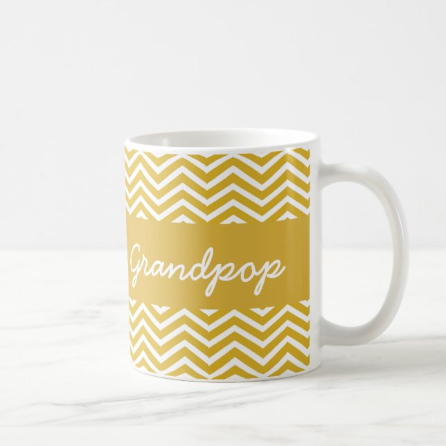 World's Best Grandpop Chevron Mustard Mug (Right)
