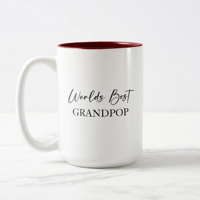 World's Best Grandpop &Most Loved Personalised Mug (Left)