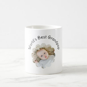 World's Best Grandpop Photo in Flower Custom Coffee Mug