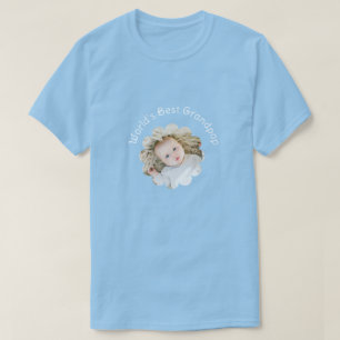 World's Best Grandpop Photo in Flower Custom T-Shirt