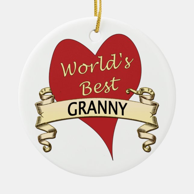 World's Best Granny Ceramic Ornament (Front)