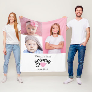 Worlds Best Granny Since Year 3 Photo Cute  Fleece Blanket