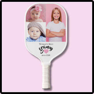 Worlds Best Granny Since Year 3 Photo Cute  Pickleball Paddle