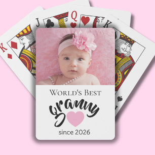 Worlds Best Granny Since Year Photo Cute Playing Cards