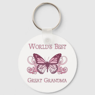 World's Best Great Grandma (Butterfly) Key Ring