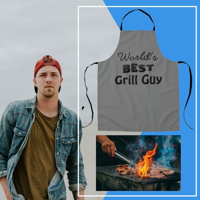 World's Best Grill Guy Quote Men's Long Apron (Creator Uploaded)