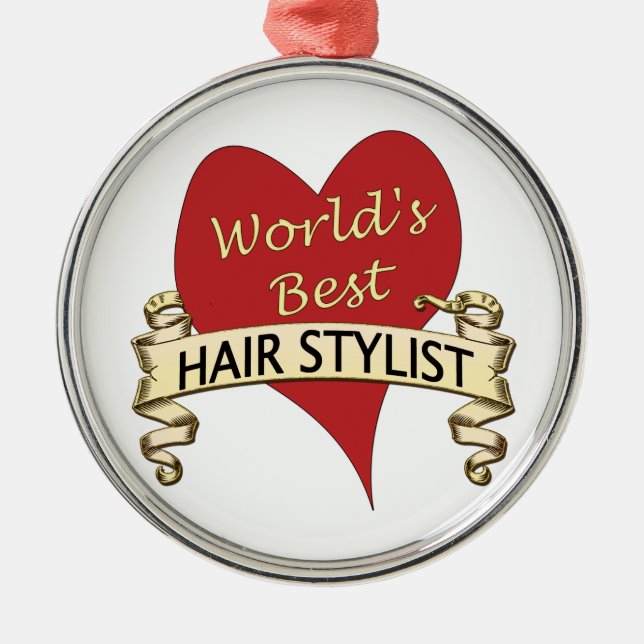 World's Best Hairstylist Metal Ornament (Front)