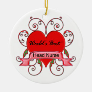 World's Best Head Nurse Ceramic Tree Decoration