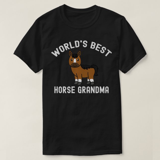 World's Best Horse Grandma Pet Premium  T-Shirt (Design Front)