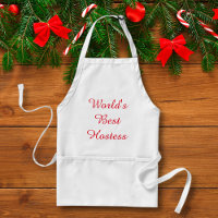 world's best hostess,red classic script