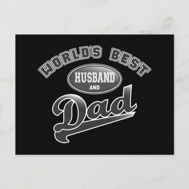 World's Best Husband & Dad Postcard (Front)