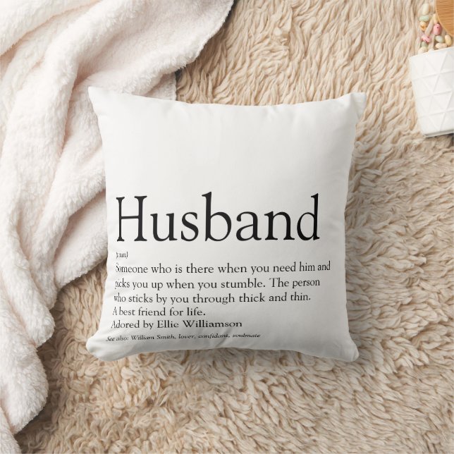 World's Best Husband Definition Black and White Cushion (Blanket)