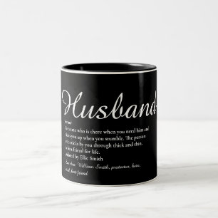 Worlds Best Husband Definition Script Fun Two-Tone Coffee Mug