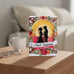 World's Best Husband Sunset Silhouette Card