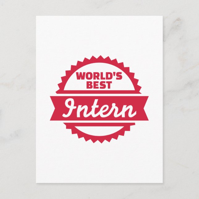World's best Intern Postcard (Front)