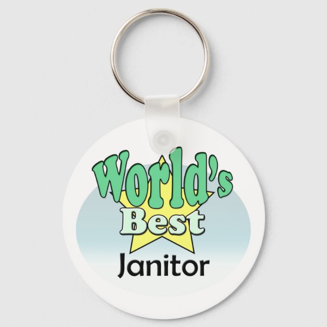 World's Best Janitor Key Ring (Front)