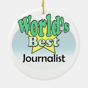 World's best Journalist Ceramic Tree Decoration