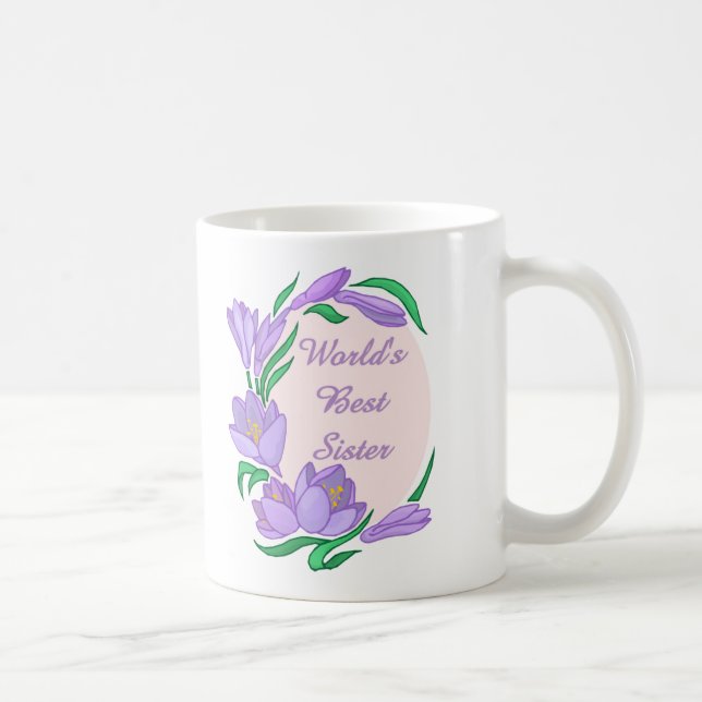 World's Best Lavender Floral Border - customisable Coffee Mug (Right)