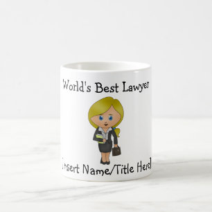 World's Best Lawyer - Blonde, Blue Eyes Coffee Mug