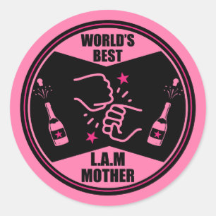 World's Best Like A Mother Classic Round Sticker