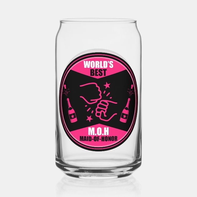 World's Best Maid Of Honour Can Glass (Front)