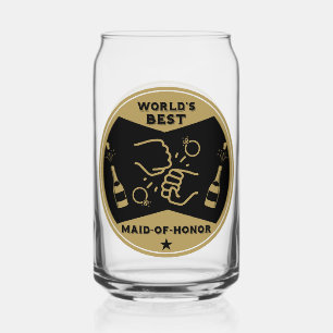 World's Best Maid Of Honour Can Glass