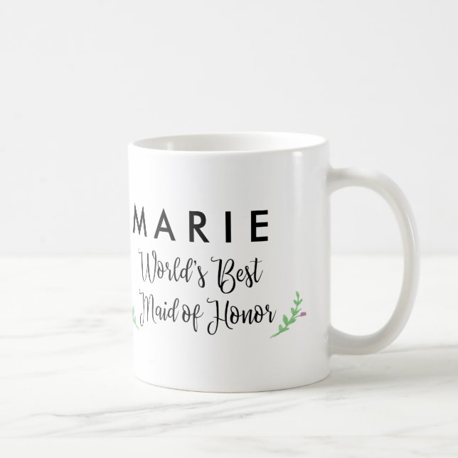 World's Best Maid of Honour Personalised Coffee Mug (Right)