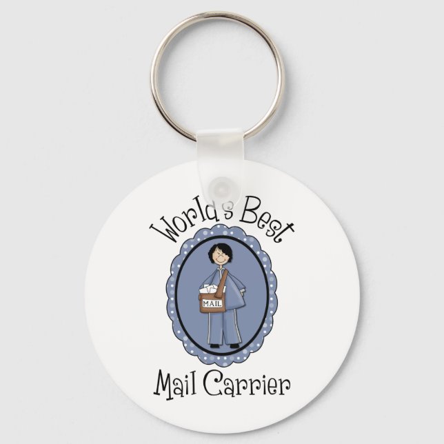 World's Best Mail Carrier Female Gifts and Tees Key Ring (Front)