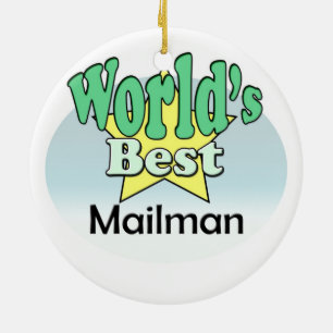 World's best Mailman Ceramic Tree Decoration