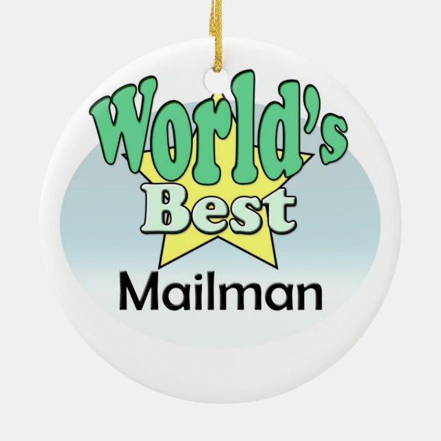 World's best Mailman Ceramic Tree Decoration (Back)