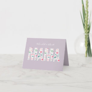 World's Best Mama Customisable Mother's Day Note Card