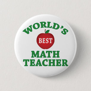 World's Best Math Teacher 6 Cm Round Badge
